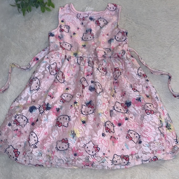 Hello Kitty Other - Hello Kitty Pink Lace Overlay Dress 6 EUC